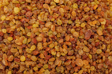 Dried grapes. Raisins. Food background 
