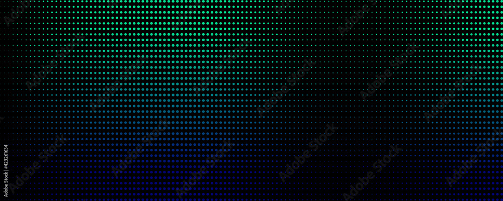 Fototapete Abstract dark green background with halftone style. Trendy dotted gradient color backdrop. Vector