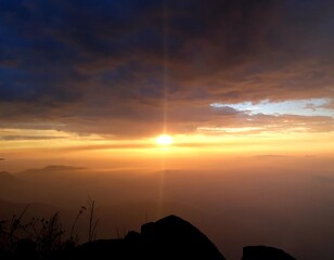 sunset in the mountains