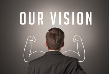 Rear view of a businessman, powerfull business concept