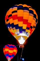 hot air balloons at night