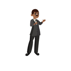 Isolated african american business man - Vector illustration