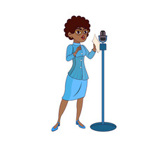 Isolated african American woman singer - Vector illustration