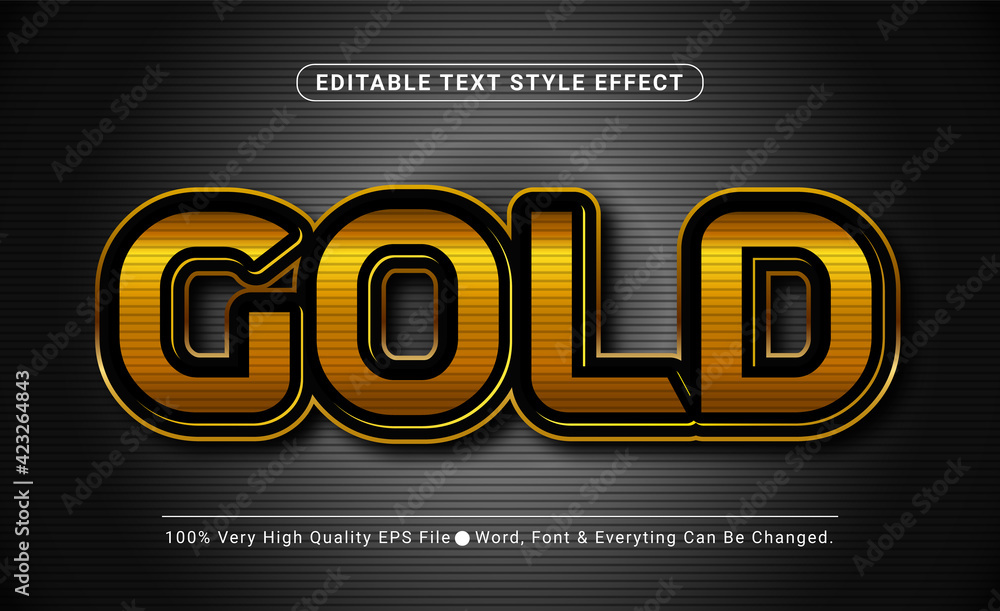 Poster 3d golden layered text effect, editable text font effect