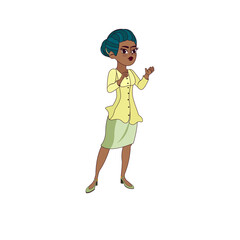 Isolated african american business woman - Vector illustration