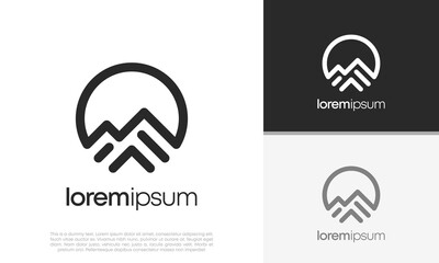Simple modern mountain adventure logo design, initial M logo design.