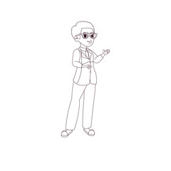 Isolated african american business man - Vector illustration