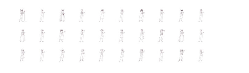 Set of African American people - Vector illustration