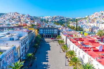 Aerial view of Plaza de Santa Ana at Las Palmas de Gran Canaria, Canary islands, Spain © dudlajzov