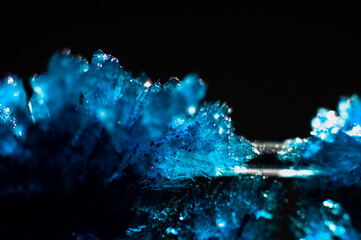 abstract blue background. macro photo crystal.place for text