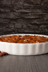 Homemade chocolate hazelnut cake.