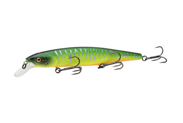 Wobbler with hooks for fishing as bait for fish, which is used for spinning. Fishing tackle for a...
