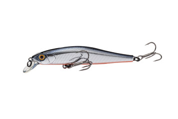 Wobbler with hooks for fishing as bait for fish, which is used for spinning. Fishing tackle for a...