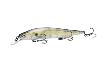 Wobbler with hooks for fishing as bait for fish, which is used for spinning. Fishing tackle for a...