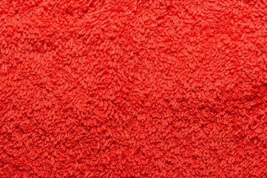 Red color terry cloth and towel texture