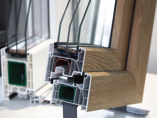 cutaway plastic window structure profile