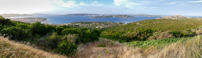 View down to Palau in Sardinia