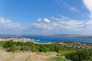 Fototapeta na wymiar View down to Palau in Sardinia