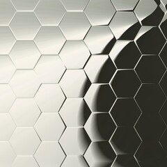 black and white background with repeating hexagonal tiles