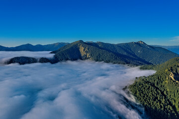 Top view of clouds, clouds in the mountains
