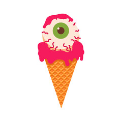 Ice cream icon, simple style, vector illustration on white background