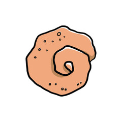 colorful seashell illustration. animated nautical animal in vector graphic for creative design. aquatic object animation isolated on white background.