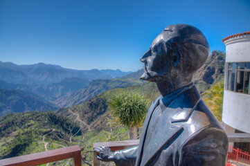 Statue of Miguel de Unamuno at artnera, Gran Canaria, Canary islands, Spain
