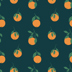 Orange colorful seamless pattern. Vector orange pattern. Citrus fruit background. Perfect for textile manufacturing wallpaper posters etc. Vector illustration. 