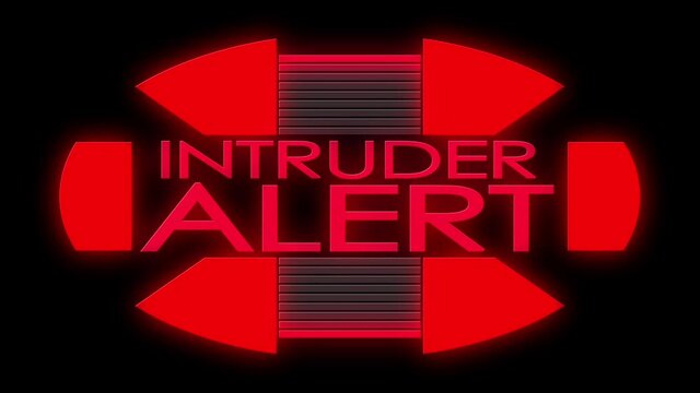 A red looping pulsating iNTRUDER ALERT title page. With optional luma matte.	