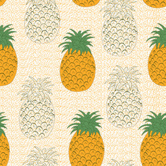 Cute Hand-drawn Pineapple seamless pattern