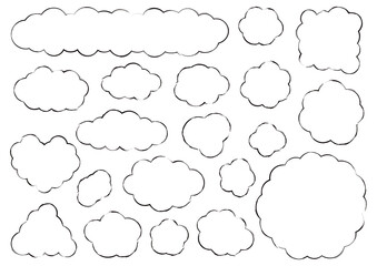 筆で書いた吹き出しの素材集