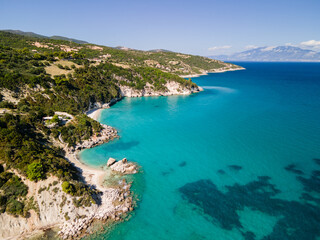Fototapeta na wymiar Aerial view of Xigia Sulfur beaches Zakynthos, Greece