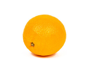 Fresh whole orange isolated on white background.