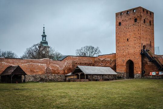 Czersk castle at cloudy day