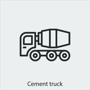 cement truck icon vector sign symbol