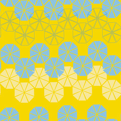 Vector yellow and blue triangles circles background pattern