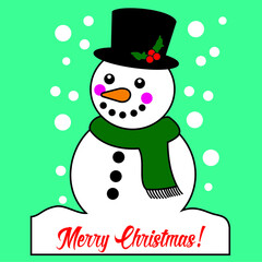 cartoon snowman with scarf and hat tshirt - illustration vector art