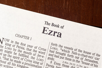 Fototapeta premium Ezra Title Page Close-Up.