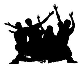 silhouettes of people dancing Graphy Happiness People team friendship silhouette