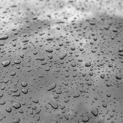 Drops of water on the car surface