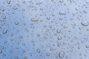 Drops of water on the car surface
