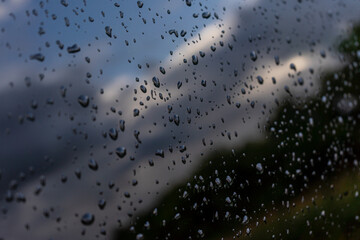 Drops of water on the window 