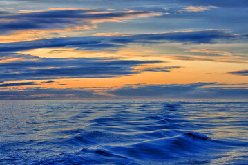Fototapeta na wymiar Atlantic Ocean sunset landscape near Husavik, Iceland