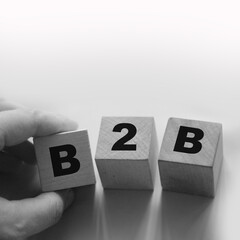 B2B abbreviation on wooden cubes. Business to Business marketing concept
