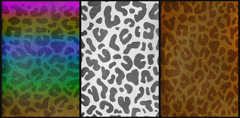 
set of leopard textured prints, patterns, african digital paper