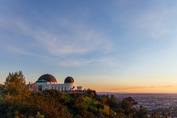 Fototapeta na wymiar Los Angeles Observatory in sunrise