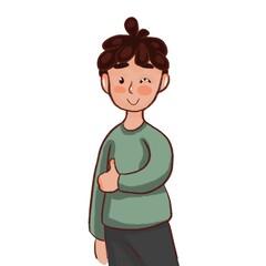 child with thumb up illustration