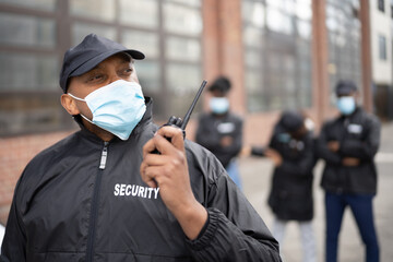 African American Security Officer At Event