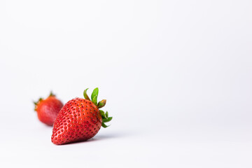Strawberries on white background
