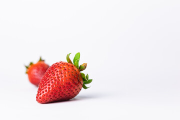 Strawberries on white background